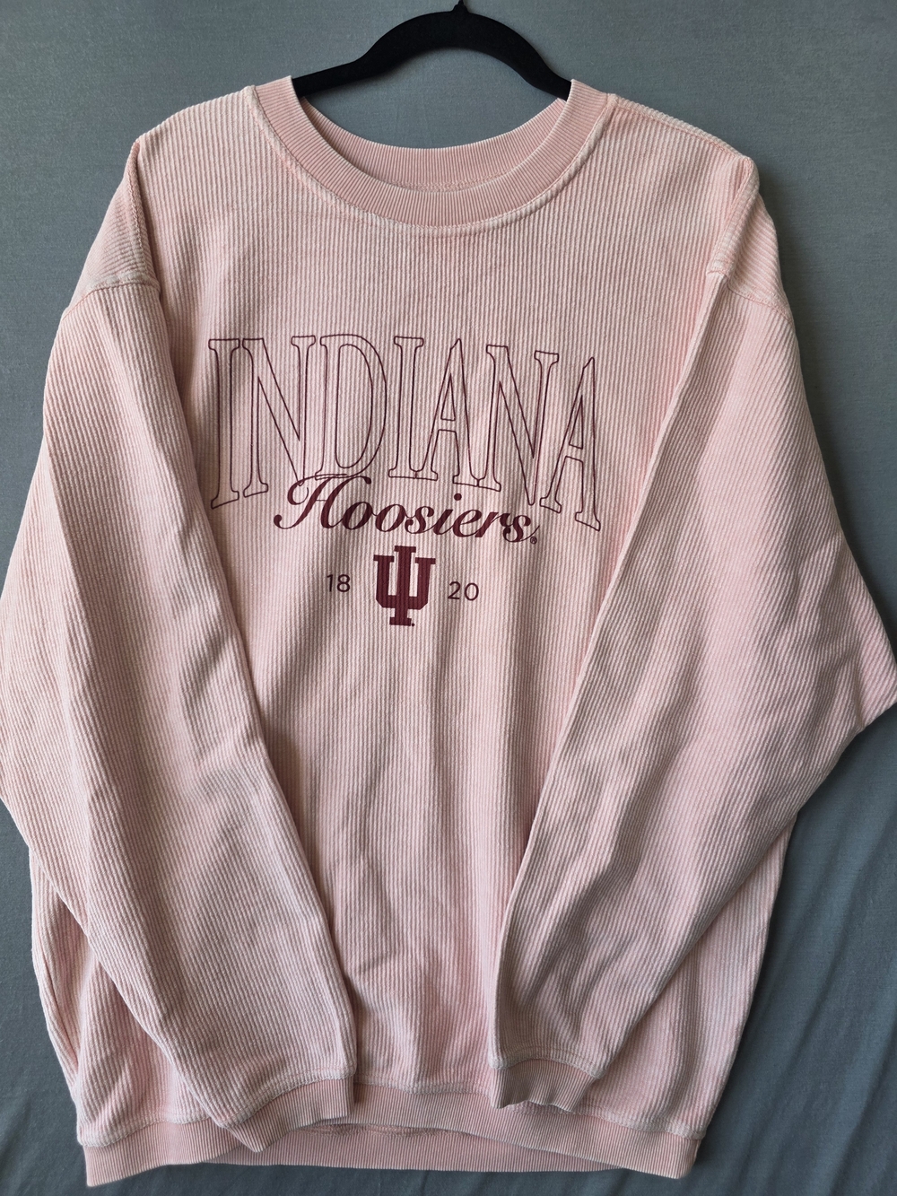 Chicka-d Indiana Hoosiers Corded Crew Sweatshirt Women’s L Urban Pink NWT